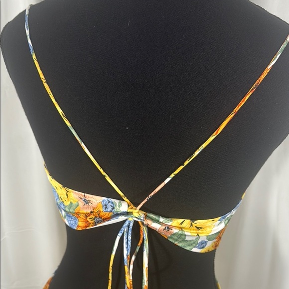 Hello Molly Sunlight Snaps Floral Cutout Midi Dress Yellow/Blue US 8 NWT - Picture 8 of 10